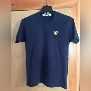 Men’s Comme Des Garçons PLAY T-shirt, Large, Navy Blue